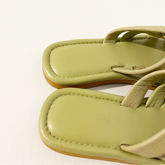 Madewell Leeandra Leather Sandals Slides Size 8 Puffy Cloud Straps Pistachio - Picture 4 of 7